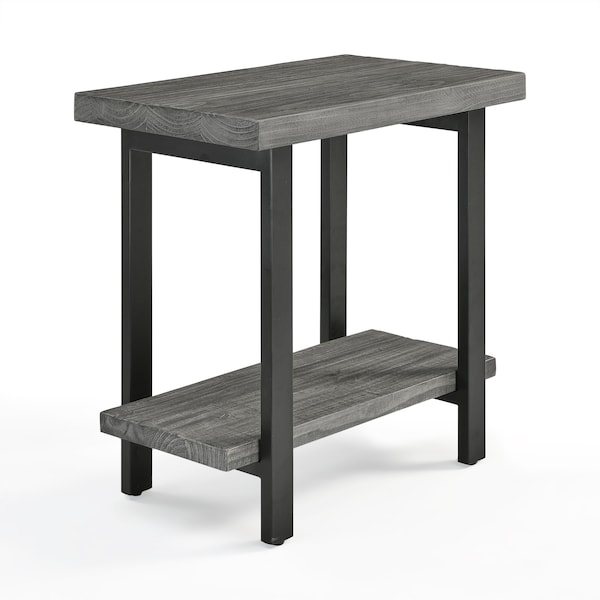 Alaterre Furniture Pomona Metal and Wood End Table, Slate Gray AMBA01SG - main